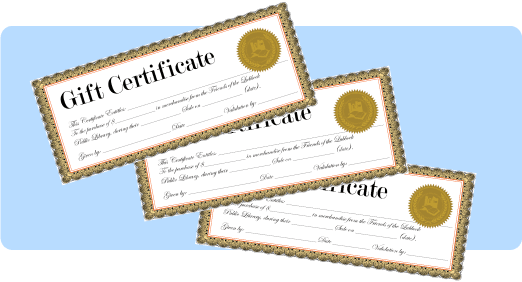 three gift certificates
